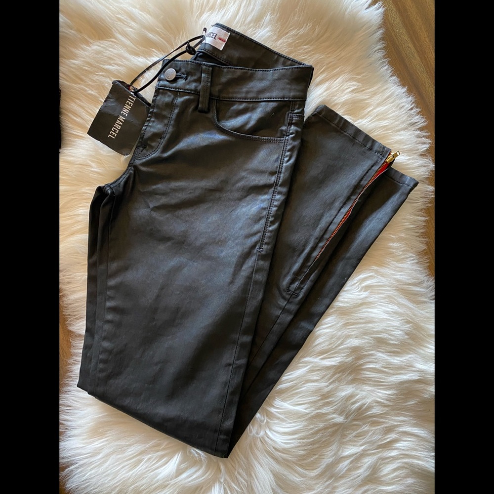 Etienne Marcel NWT Coated Black Jeans Size 25